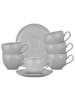 Seltmann Weiden 6er Set Kaffeetassen mit Untertassen Amina in 250 ml in Silbergrau