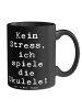 Mr. & Mrs. Panda Kaffeebecher Spruch Ukulele Entspannung mit Spruch in Schwarz
