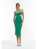 faina Damen Midikleid Mit Cut-Outs in Waldgrün