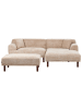 Beliani 4-tlg Ecksofa HOLT in Beige/Braun linksseitig