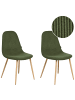 Beliani 2er-Set Esszimmerstuhl HILDEN in Grün/Braun