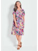 GOLDNER Blumiges Sommerkleid mit Knopfleiste in pink / gemustert