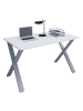 VCM  Schreibtisch Bürotisch Computertisch 110x80 Lona X in Silber / Weiß