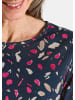 GOLDNER Kurzgröße:  Florales Jerseyshirt, Paisley-Muster in marine / gemustert
