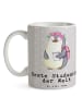 Mr. & Mrs. Panda Kaffeetasse Pinguin Beste Studentin der Welt mi... in Grau Pastell