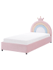 Beliani Einzelbett GRISETOT in Rosa/Schwarz - (W) 97 x (H) 106 x (L) 210 cm