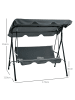 Outsunny Hollywoodschaukel in Grau 172L x 110B x 153H cm