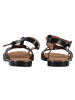 Divine Factory Flache Sandale mit Riemchen Schwarz