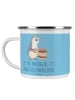 Mr. & Mrs. Panda Camping Emaille Tasse Junggesellenabschied Spaß... in Sky Blue