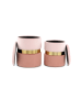 Kayoom Hocker Zora 2erSet in rosa - gold - altrosa