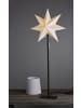 STAR Trading Tischlampe 'Frozen' mit Wechselschirm, weiß, 85cm/75cm in Silber