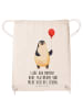 Mr. & Mrs. Panda Sportbeutel Pinguin Luftballon mit Spruch in Creme