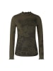 MARC CAIN Shirt aus Baumwoll-Ripp mit Leo in Grün