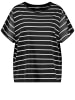 SAMOON T-Shirt Kurzarm Rundhals in Black-White Ringel