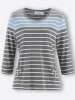 WITT WEIDEN Shirt in anthrazit-eisblau-gestreift