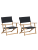 MCW 2er-Set Bambus Campingstuhl Q42, Schwarz