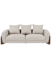 Beliani 3-Sitzer Sofa VINLIDEN in Beige/Braun - (W) 217 x (H) 62 x (L) 87 cm