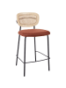 Beliani 2er-Set Barhocker MAYETTA in Naturfarben/Orange/Schwarz