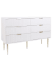 Beliani Kommode SOHO in Weiß/Gold - (W) 120 x (H) 78 x (L) 40 cm