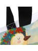 Mr. & Mrs. Panda Tasche Pinguin Blumen Design mit Spruch in Weiß