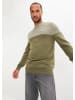 WITT WEIDEN Rundhalspullover in khaki-meliert