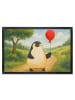 Mr. & Mrs. Panda Schmutzmatte Pinguin Luftballon Design ohne Spruch in Weiß