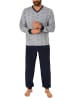NORMANN Frottee Pyjama lang Bündchen - 48175 in grau