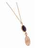 Gemshine Halskette Mandala und Amethyst in rose gold coloured