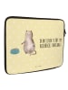 Mr. & Mrs. Panda Laptop Tasche Katze Fressen mit Spruch in Gelb Pastell
