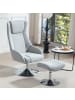 HOMCOM Relaxsessel mit Hocker in Grau 84L x 68B x 118H cm