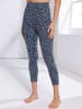 Sieh an! 7/8-Leggings in royalblau-bedruckt