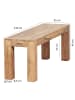 KADIMA DESIGN Sitzbank Massivholz | Akazie, 120x45x35cm, Landhaus-Stil in Beige
