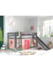 58 aufm Kessel KINDERBETT mit Rutsche Karolina Massivholz Grau Textilset Spring 1