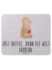Mr. & Mrs. Panda Mouse Pad Bär Kaffee mit Spruch in Grau Pastell