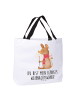 Mr. & Mrs. Panda Tote Bag Maus Weihnachten mit Spruch in Weiß