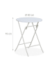 relaxdays Gartentisch "Rattan-Optik" in Weiß - (H)75 x Ø 60 cm