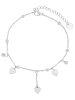 Adeliás Damen Fußkettchen – Herz aus Edelstahl in silber