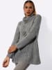 creation L Woll-Alpaka-Mix-Pullover in hellgrau-anthrazit-meliert