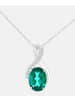 Diamant L'éternel Halskette mit Anhänger aus 375 Weißgold mit Diamant mit Smaragd