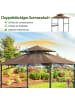 COSTWAY Grillpavillon mit Doppeldach 242 x 153 x 250 cm in Braun
