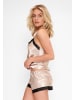 Linga Dore top + Short Satin in Champagne/ black