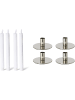 Novaliv Novaliv 4er-Set Stabkerzenhalter Silber 10x5cm Weihnachtsdekoration mi in Silber