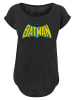 F4NT4STIC Long Cut T-Shirt DC Comics Superhelden Batman Crackle Logo in schwarz