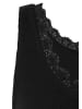 More & More feminines, geripptes Top, Spitzenborte in black