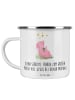 Mr. & Mrs. Panda Emaille Tasse Prüfungen bestehen mit Spruch in Weiß