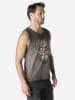 KOROSHI Herren baumwolle print tanktop in grau