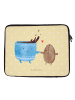 Mr. & Mrs. Panda Laptop Tasche Kaffee Bohne ohne Spruch in Gelb Pastell