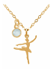 Gemshine Halskette mit Anhänger Ballett Ballerina Tänzerin Dance Chalcedon in gold coloured