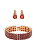 faina Women Jewelry Set in rose gold red