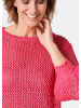 GOLDNER Pullover Femininer Pullover in Netzoptik mit Pailletten in pink